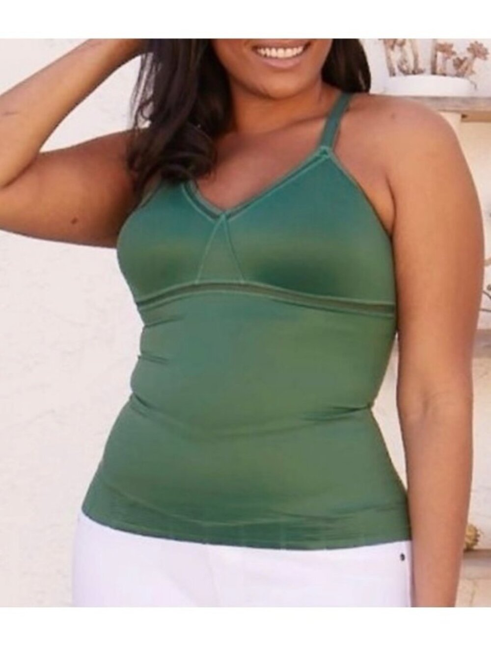 Ruby Ribbon Siren Cami Shaperwear Tank Size 38 Green Wireless Support Shaping